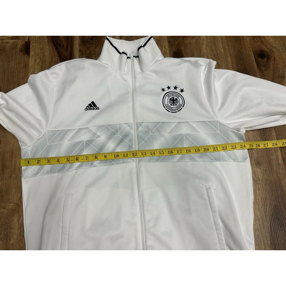 Adidas Deutscher Fussball-Bund Germany Soccer White Full Zip Track Jacket XL